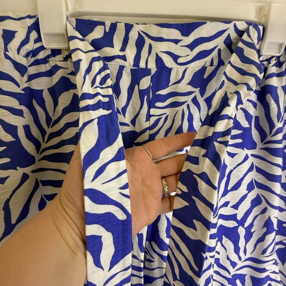 Primark Pants - Blue and White Zebra Print wide Leg Light Pants